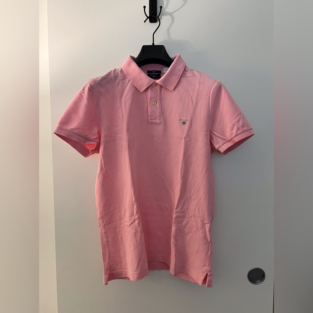 Gant Pink Fitted Polo - M